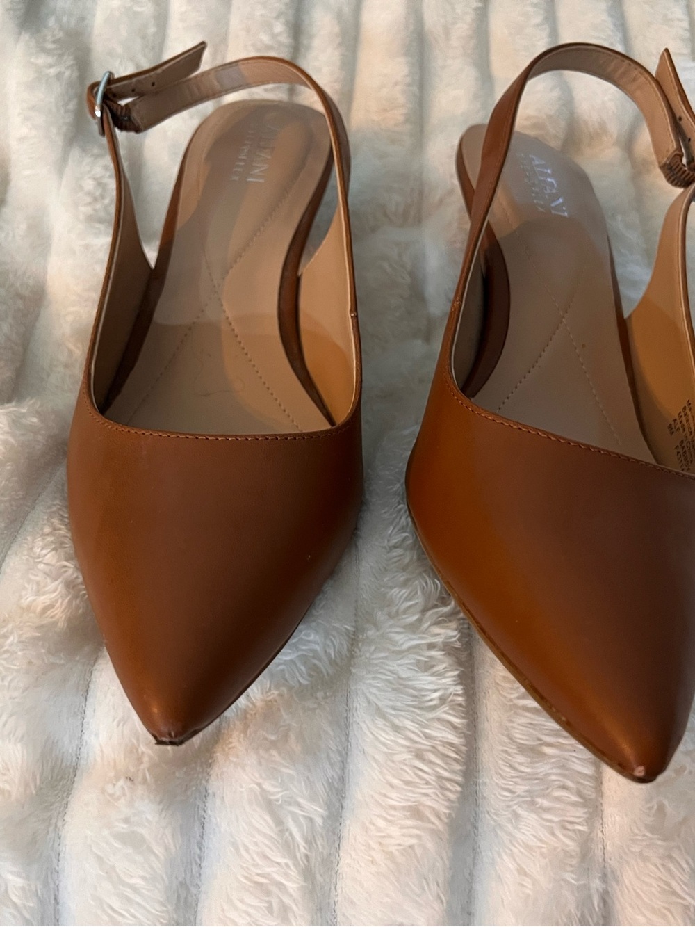 Alfani Tan Pointed Slingback Flats